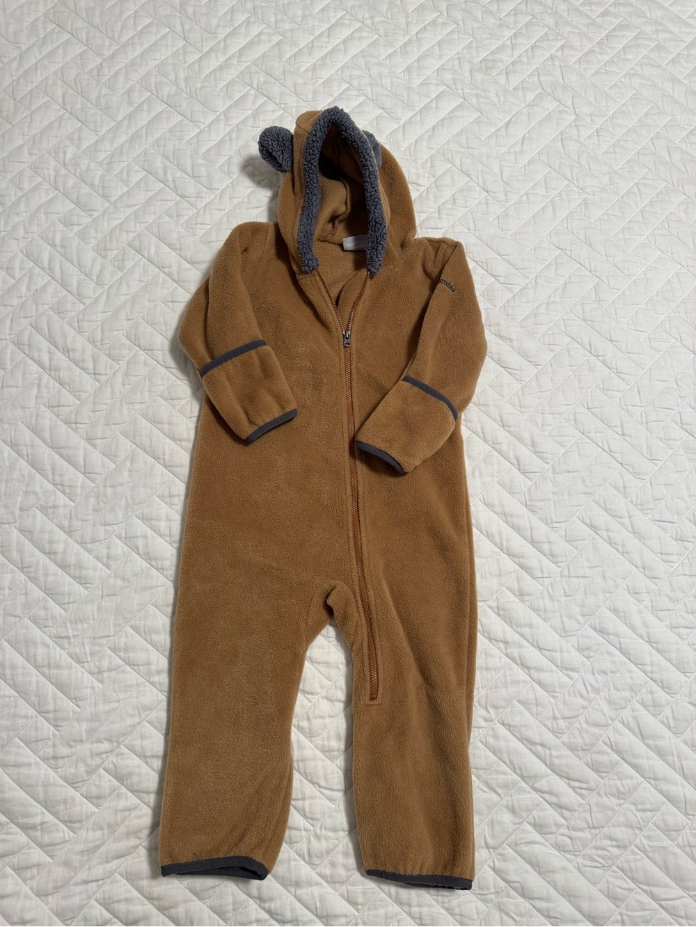 Columbia Brown Fleece Hooded One-Piece with Ear Detail